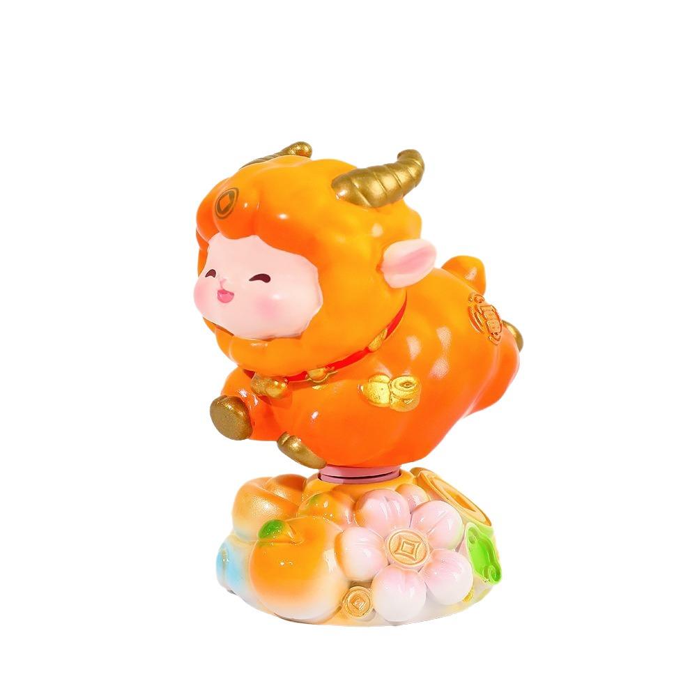 Exquisite Chinese Sheep Ornament Resin New Year Decoration Car Dashboard Ornament Table Decor