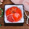 FJ FENGZHIJIE Pomegranate Fruit Figurine, Decorative Trinket Box with Golden Crystal Enamel, Indoor Table Decoration, Gift for Women and Men