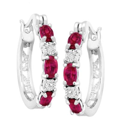 Delicati orecchini rotondi in argento 925 con pietre preziose per le donne Gocce per le orecchie con rubino a forma ovale Incontri regalo femminile