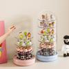 Transparent Rotating Box Display Box - Multi-Layer Large Capacity Storage With Cover, Desktop Shelf For Hand Models