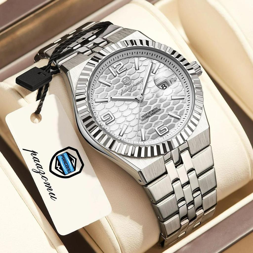 Luxury Business Men Wristwatch Waterproof Luminous Date Military Man Watch Stainless Steel Fashion Men's Quartz Watches