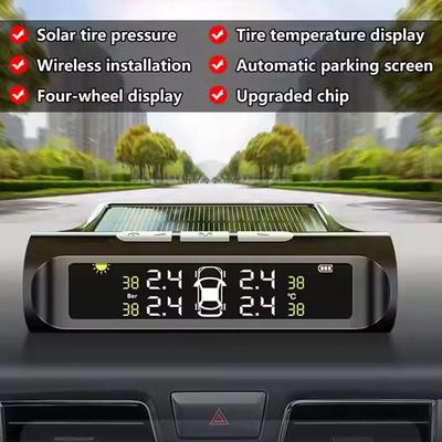 Sistem de monitorizare a presiunii în anvelopele mașinii alimentat solar (TPMS) Alarmă de presiune în anvelope cu afișaj de temperatură pentru siguranța auto