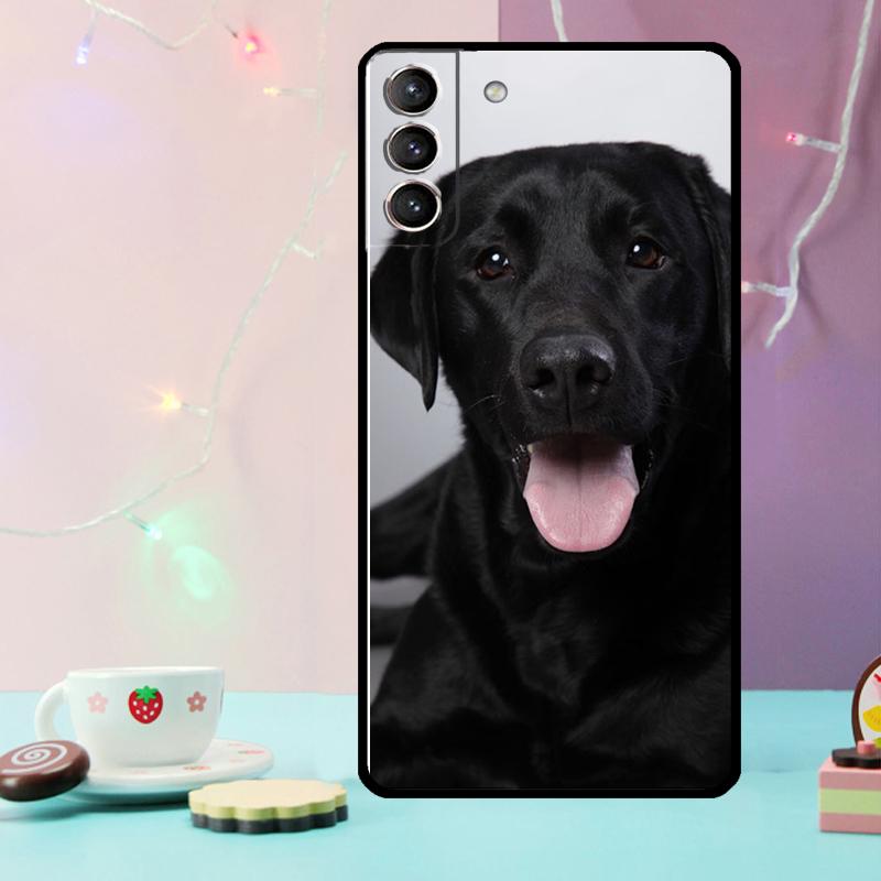 Black Labrador Dog Phone Case For Samsung Galaxy S24 Ultra S20 S21 S22 S23 S25 Ultra S9 S10 Plus S24 FE Cover