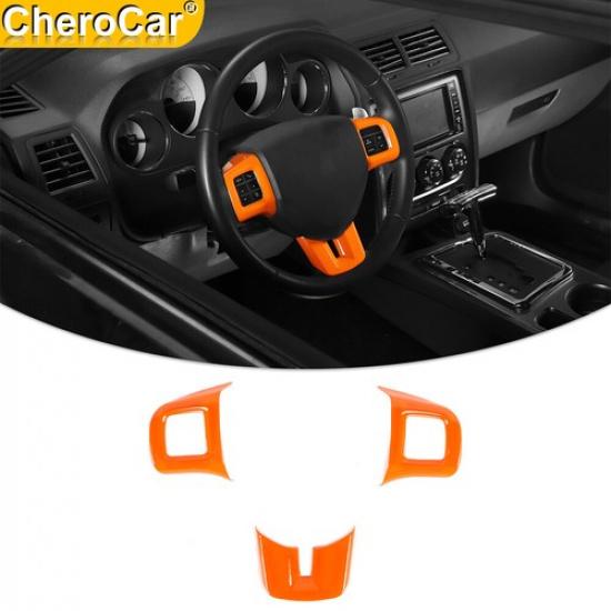 Steering Wheel Moulding Cover Trim Orange For 2009-2014 Dodge Challenger/Charger