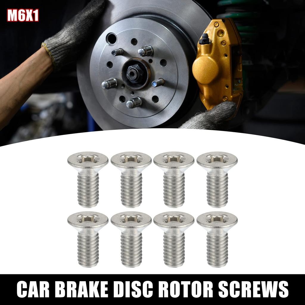 uxcell Brake Disc Rotor Screws Stainless Steel Front Rear Fastening Hardware Bolt Kit Fits