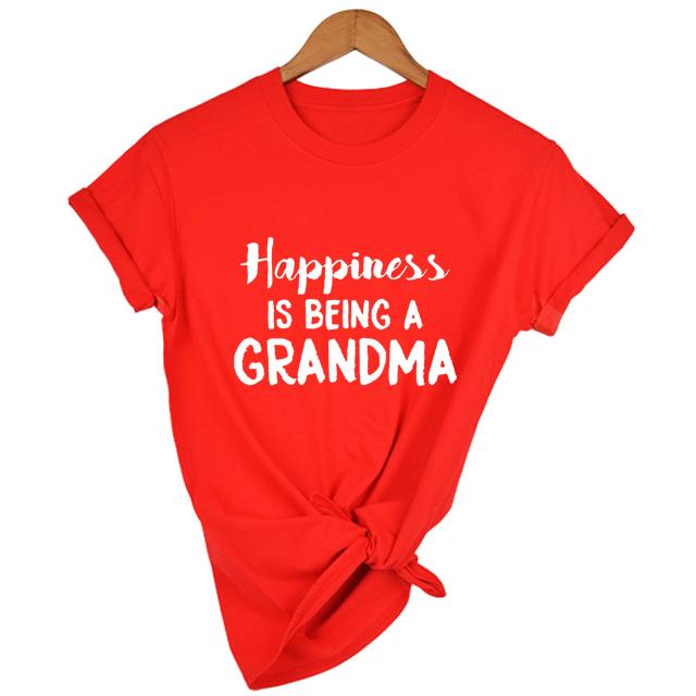 Womens Happiness Is Being A Grandma Tshirt Funny Grandmother Tee For Ladies Grandma Being Shirt Clothes