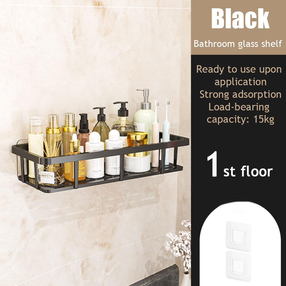 

Bathroom Storage Rack No-Drill Wall Mounted Shampoo Makeup Storage Holder ShowerOrganizer Rack Bathroom Shelves Accessories