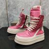 Herren High Top Casual Sneaker Damen Plateau Leder Luxus Schnürer Reißverschluss Klassisch Pink Designer Schuhe für Herbst
