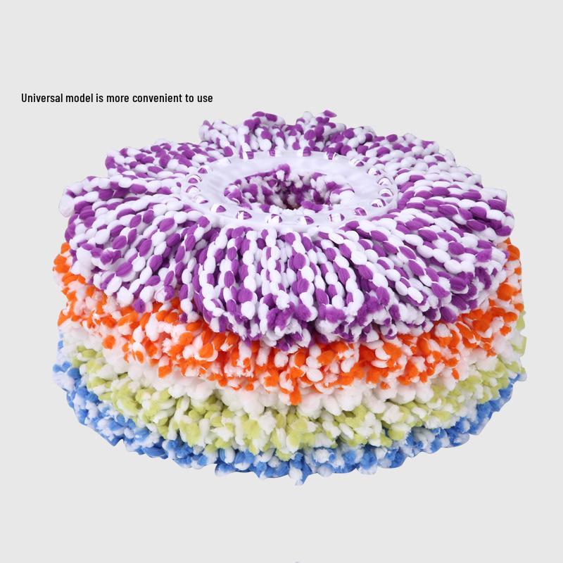 Rotating Universal Round Mop with Non-Pure Cotton Head and Handle for Household Floors