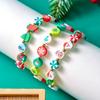 Christmas Colorful Polymer Clay Beaded Brcelets for Women Cute Cartoon Santa Claus Elk Snowflake Bracelet New Year Jewelry Gifts