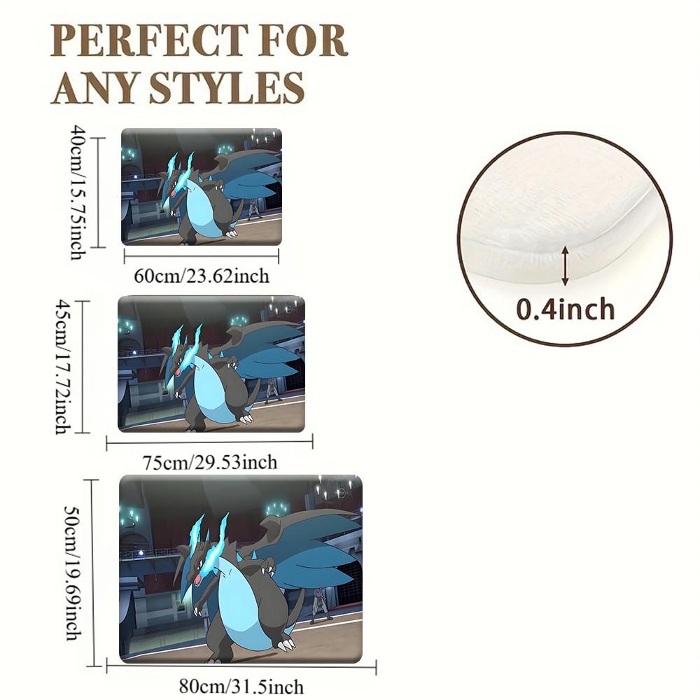 Pokemon Gengar Grinning City Night Non-Slip Rubber Base Washable Cloth Surface Bath Mat 100cm x 120cm
