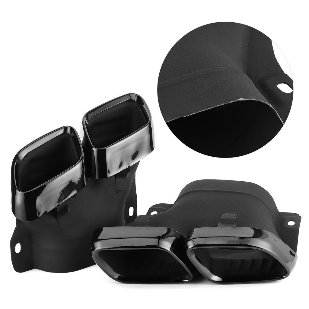 Quad Exhaust Tips Fit for MercedesAMG C63S W205 S205 C205 A205 PreFacelift 20152018(Black Chrome )
