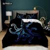 Octopus Duvet Cover Sealife Bedding Set Ocean Animal Comforter Cover Teens Adults Double Queen King Size Polyester Qulit Cover