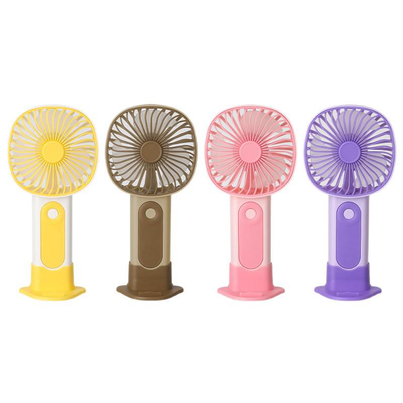 Mini Cartoon USB Rechargeable Handheld Fan - Three-Speed, Silent, Strong Wind Portable Desktop Fan