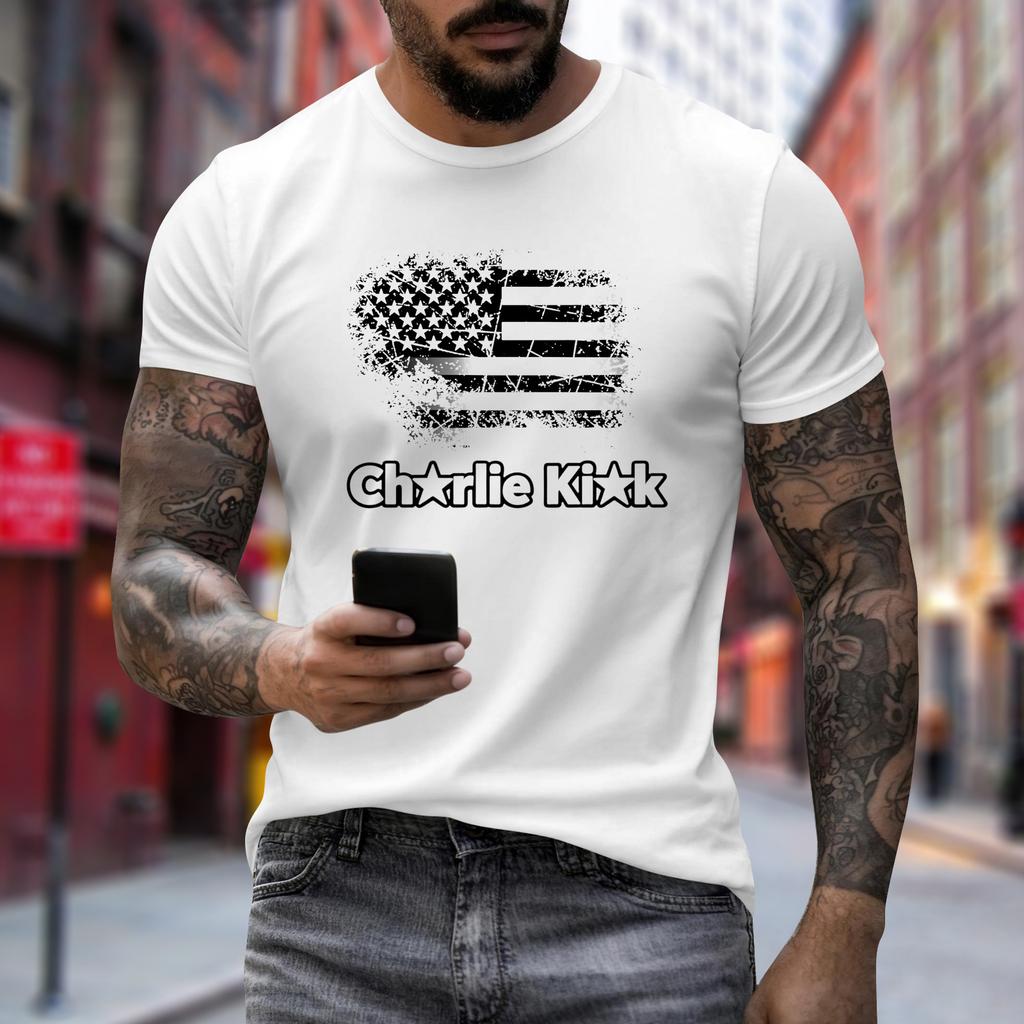 Men's Printed Short Sleeve T-Shirt Men's Loose Casual Short Sleeve Top