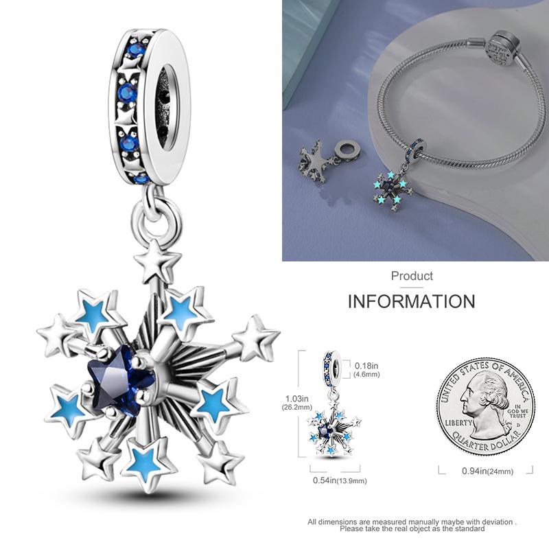 Christmas Bell Dangle Beads Copper Snowman Heart Elk Christmas Tree Snowman Fit Original Bracelet Women Jewelry