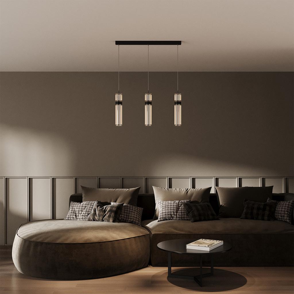 Lampa Wisząca Nowoczesna Ozdobna Przezroczysta Tuba Elementy Chrom Zmienna Barwa Led 6W Ambiente Light Prestige