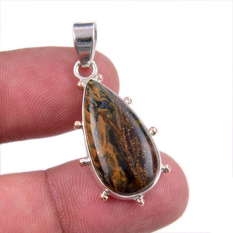 

Natural Pietersite Gemstone 925 Solid Sterling Silver Jewelry Pendant 1.25 D6S06