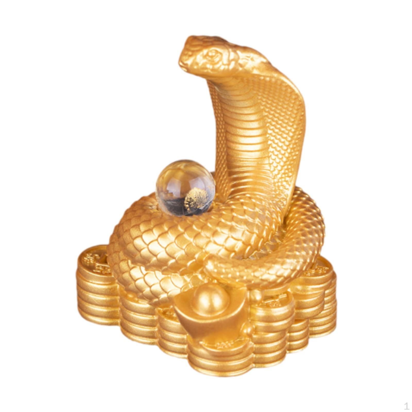 

Статуя года змеи, фэн-шуй, коллекционное произведение искусства для офиса 5.5cmx4cmx7cm золотой