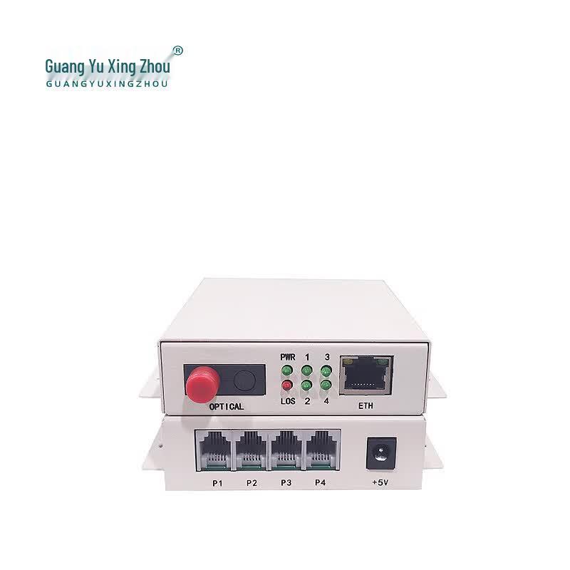 Guangyu Xingzhou GY-4P1E 4-Channel Telephone Optical Transceiver with 100M Ethernet