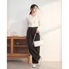 IEF Women's High-Waisted Wool-Blend Wide-Leg Trousers