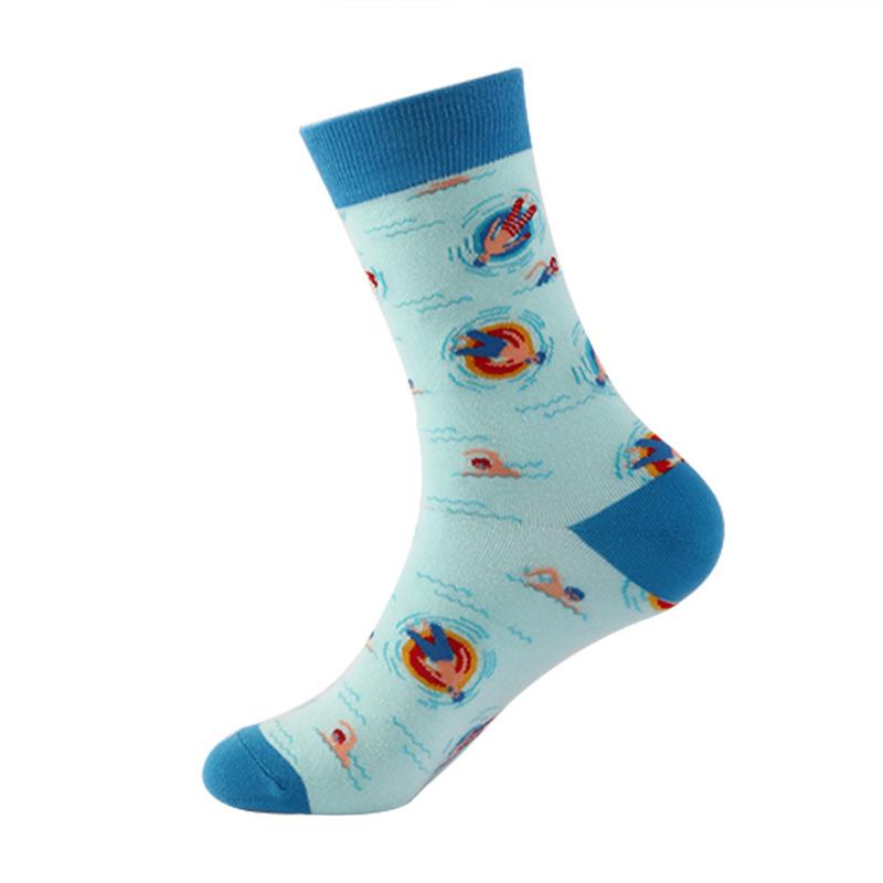 Funny Women Socks Cozy Cotton Socks Originality Seafood Animal Returnee Jellyfish Grouper Happy Male Japanese Harajuku Socks