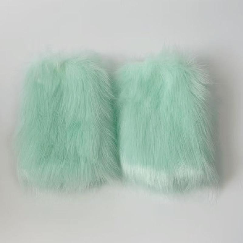 Faux Fox Fur Cuffs Women Winter Warm Plush Wristbands Arm Sleeves Detachable Furry Cuffs For Stage Show Costume Accessories