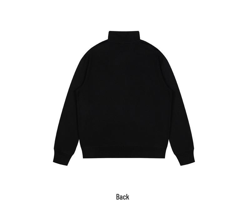 350g Heavyweight Stand Collar Half-Zip Hoodie for Outdoor Sports - Plain Color, High Quality, Spring & Autumn Wear