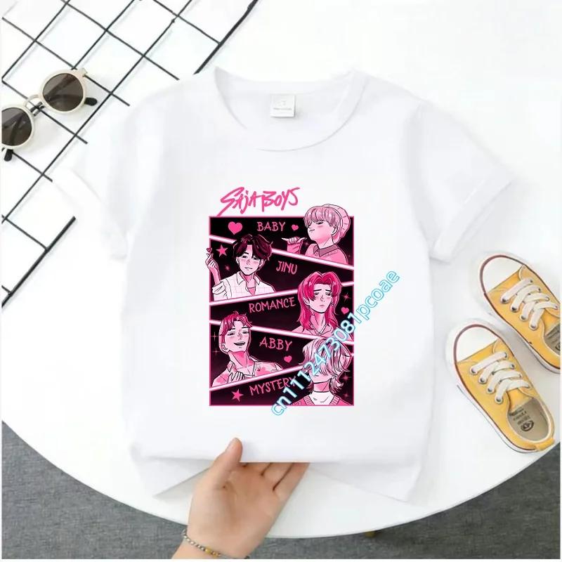 Kpop Demon Hunters Children's T Shirt Women Short Sleeve Saja Boys Kids Tee Kpop Demon Hunters TshirtBoys Girls Family Clothing