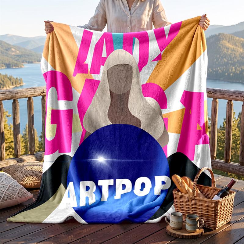 Warm Flannel Throw Blanket,Lady Gaga Lightweight Cozy Blanket For Bed Sofa And Daily Use