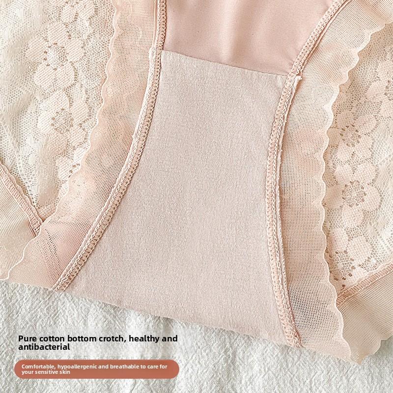 Women's Large Size Lace Comfortable Soft Hip Wrap Antibacterial Close Skin Underwear
