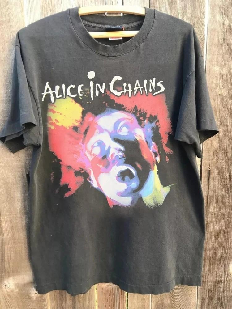 New Alice In Chains FACELIFT Tour Graphic Charcoal Cotton Tshirt Unisex T-Shirt XL