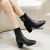Fashion Aphixta 7cm High Heel Black Modern Boots Warm Lining Ankle Boots Women Winter Snow Boot Zip Shoes botas mujer botines Big Size42
