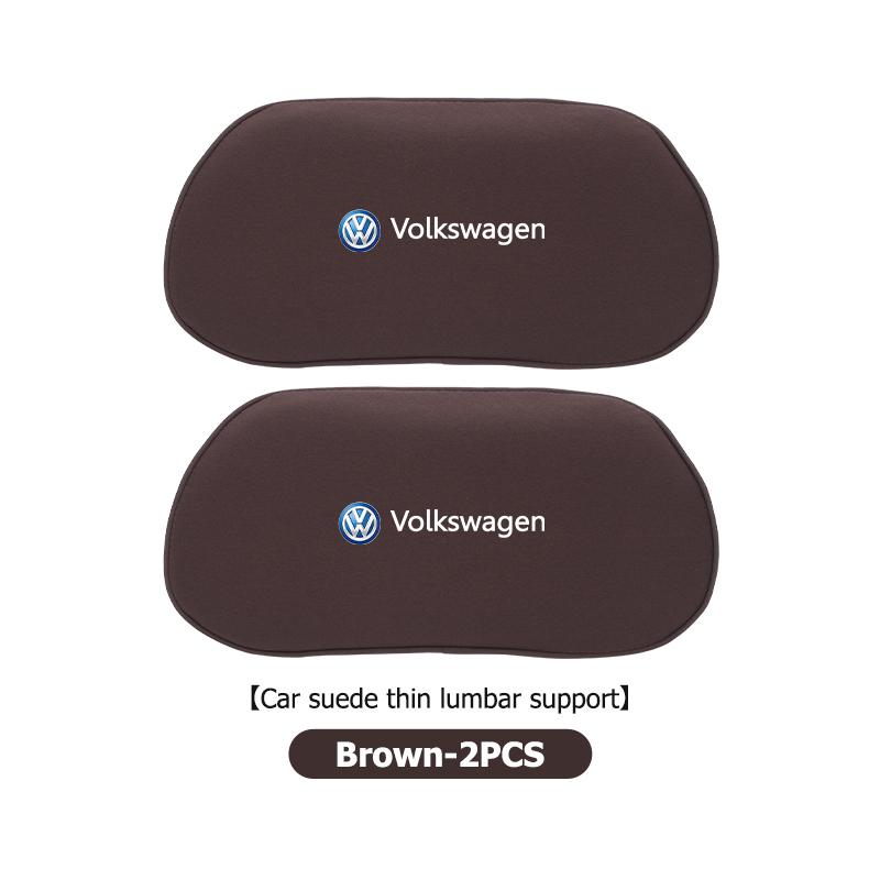 BIG1 Car Suede Headrest Neck Support Soft Seat Lumbar Accessories For Volkswagen VW Polo Jetta Sagitar Magotan Passat B5 B6 B7 CC