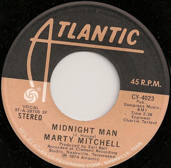 

7inch Record MARTY MITCHELL - Midnight Man CY4023 Atlantic 1974 US Pop Used