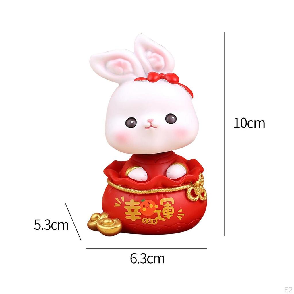 Desktop Ornament Statue Bunny Figurine for Desk Housewarming