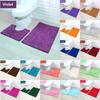 2 Piece Bath Mat Set Non Slip Toilet Pedestal Soft Foam  Shaggy Rug Chenille