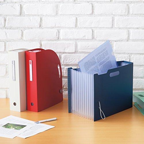 Lihit Lab F7690-11 Document Box, A4, Vertical, Navy