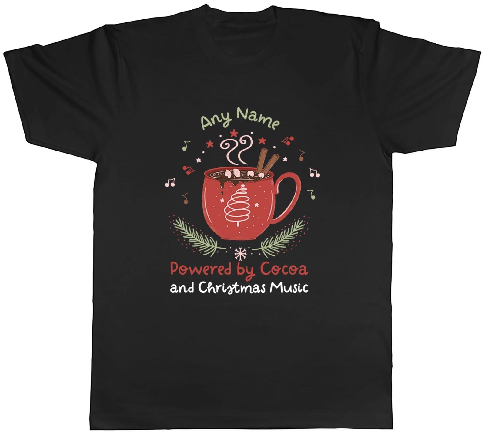 Personalised Powered by Cocoa and Christmas Music Mens T-Shirt Tee Gift Top XXXXL