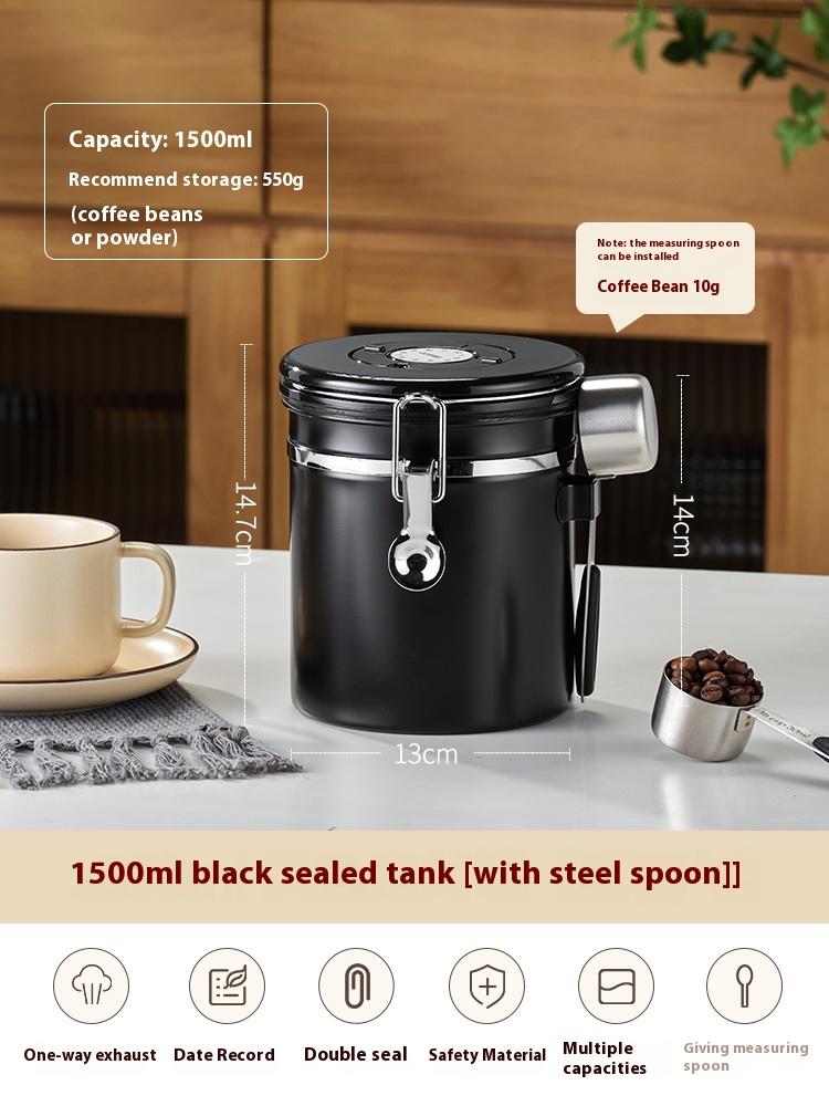 Gianxi Stainless Steel Coffee Bean Storage Can Coffee Powder Sealed Can Vacuum Storage And Bean Storage Box Food Containers