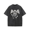 Retro Washed Pattern High-quality Cotton Men's T-shirt - Loose Fit Short Sleeved Round Neck Top