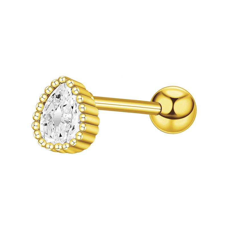 Floral Pave Diamond Mini Screw Stud Earrings 