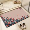 Fresh Flower Bathroom Moisture-wicking Slip-resistant Soft Diatom Mud Mat Washroom Door Quick Drying Mat Washroom Bathroom Mat