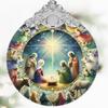 2D Flat Easter Acrylic Nativity Scene Car Hanging Ornament—Charming Flat Decoration Suitable for Rearview Mirrors, Home Decor, and Backpack Accents.