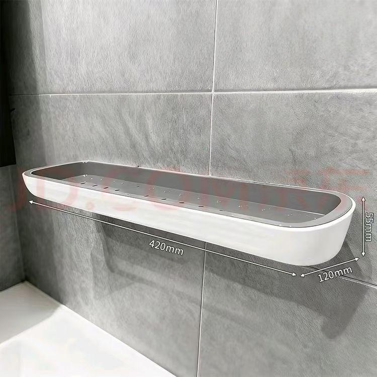Suction Cup Wall-Mounted Bathroom Shelf Towel Rack - No-Drill Vanity or Kitchen Sink Storage