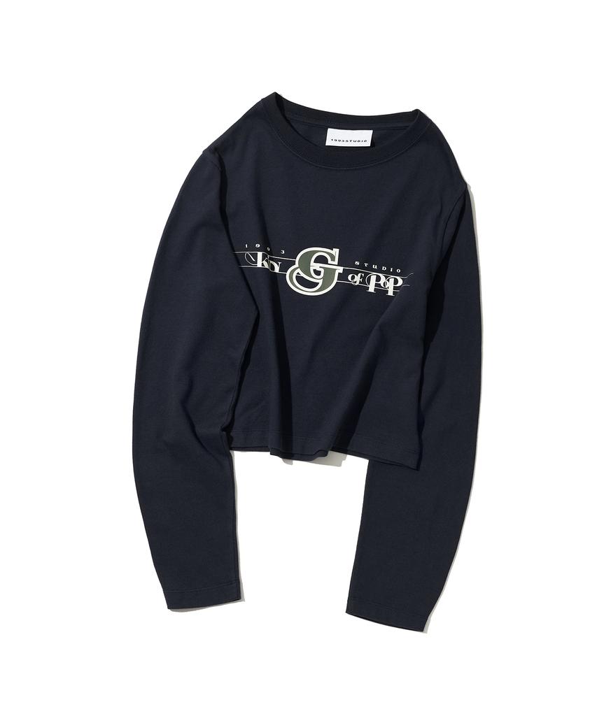 1993STUDIO Pop Crop Long Sleeve_Navy