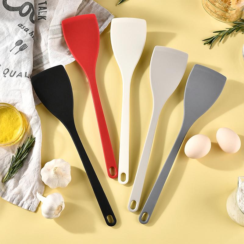 Non-Stick Silicone Spatula Heat-Resistant Wide Flexible Pancake Turner Fried Egg Fish Shovel Scratch-Resistant Kitchen Utensil