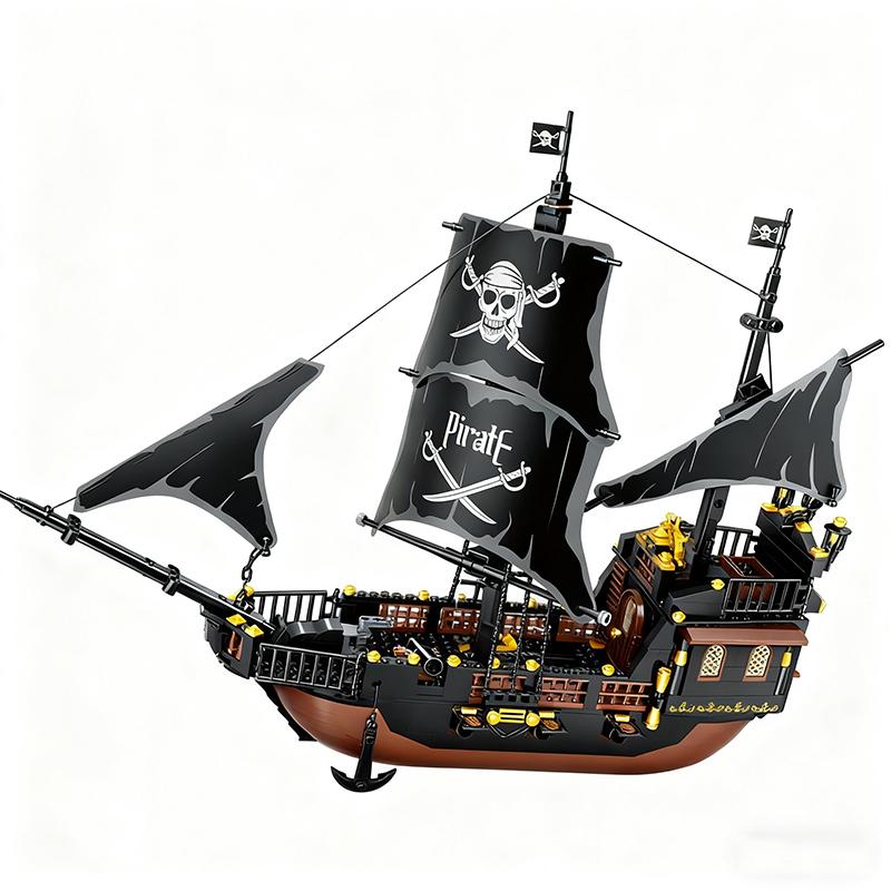 Giant Pirate Ship Building Blocks Medieval Style Ghost Ship Model Bricks Kids DIY Assembly Toy Christmas Birthday Gift
