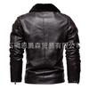 Winter new velvet thickened fur collar removable fashion coat men's leather jacket European and American men's clothing