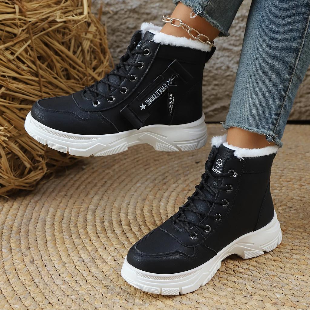 Women Boots Fashion Breathable Casual Wear Tresistantop Lace-up Luxury Shoes Boots Women High Height Increase Women Sneakers